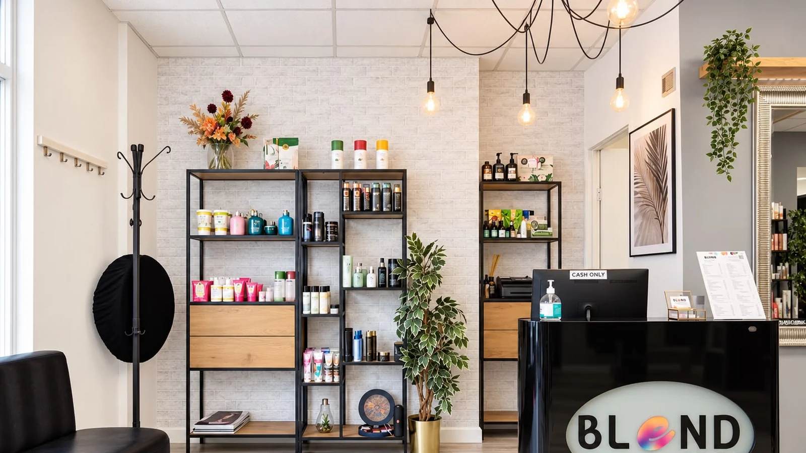 Blend Beauty Artisans reception desk and product display at 73 Capel Street, Dublin 1