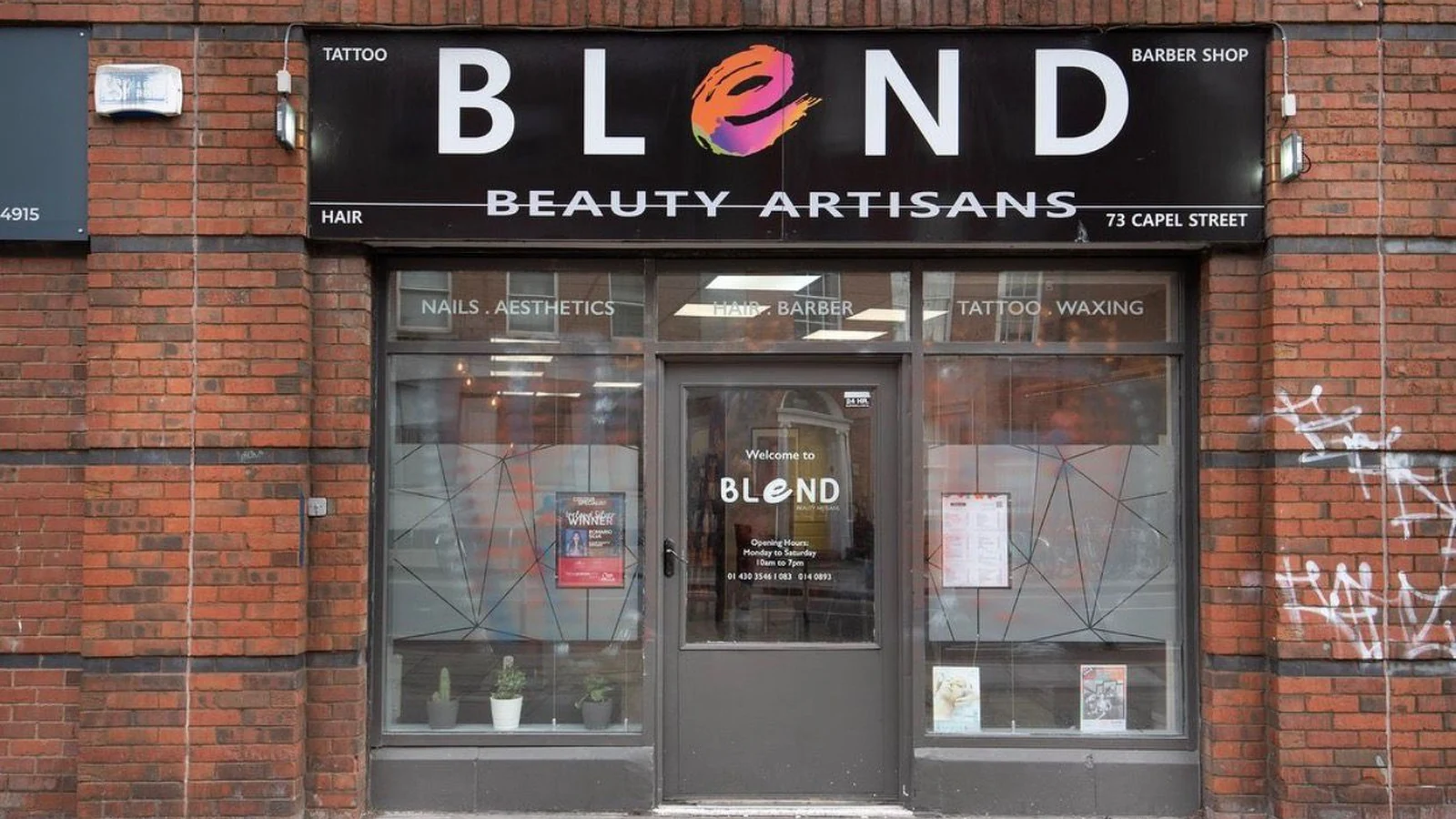 Blend Beauty Artisans shopfront at 73 Capel Street, Dublin 1