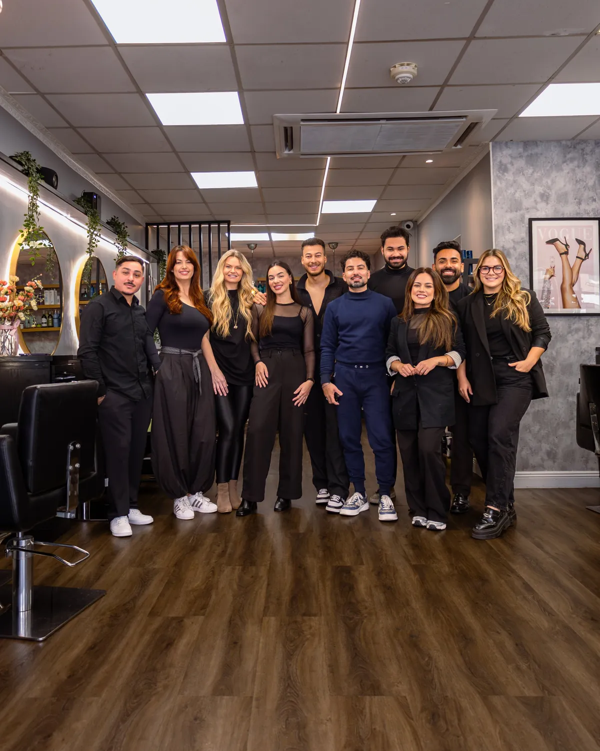 Blend Beauty Artisans team standing together inside the salon.